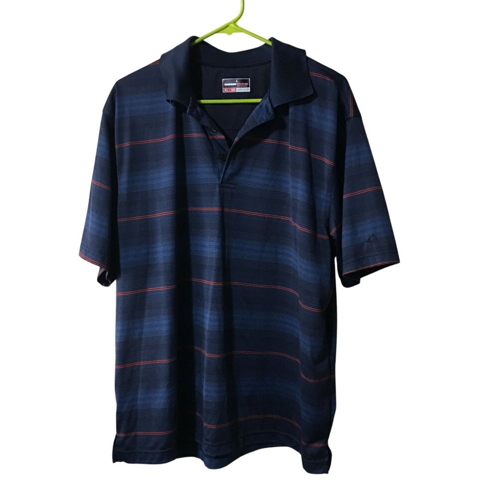 GRANDSLAM LIGHT WEIGHT BLUE RED STRIPED GOLF POLO SHIRT MENS XL